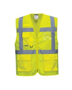 PORTWEST Mrežasti prsluk sa džepovima C376, fluorescentno žuta - 60733L