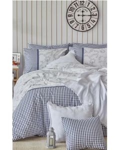 VIKTORIJA Posteljina HOME 160x220cm Plava kockica - VLK000403-plavakocka