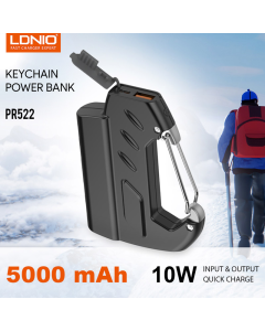 Power bank prenosiva baterija LDNIO PR522 10W privezak 5000mAh crni - 219674