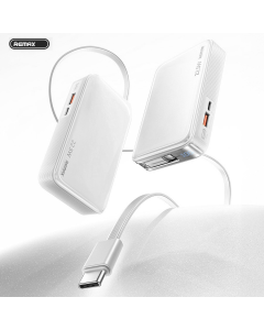 Power bank prenosiva baterija REMAX FCP-25 Fast Charging 22.5W(teleskopski kabl) Type-C 10000mAh beli - 222623