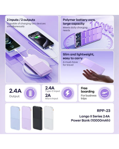 Power Bank Remax Lango II Series RPP-23 2.4A 10000 mah plava - 616799