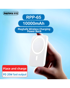 Power bank REMAX Magnetic RPP-65 PD 20W+QC 15W Fast Charging 10000 mAh roze - 618020
