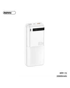 Power bank prenosiva baterija REMAX Piloteer Series RPP-72 20W+22.5W Fast Charging 20000mAh beli - 217157