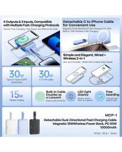 Power Bank REMAX Removable Bidirectional Fast Charger 15W MCP-1 PD30W 10000 mAh beli - 618018