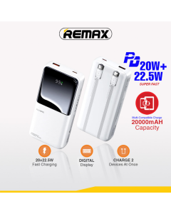 Power bank prenosiva baterija REMAX Cynlle Series RPP-680 PD 20W+QC 22.5W 20000mAh beli - 217159