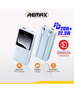 Power bank prenosiva baterija REMAX Cynlle Series RPP-680 PD 20W+QC 22.5W 20000mAh plavi - 217161