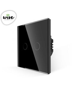 Wise Wise prekidac na dodir - 2 tastera, stakleni panel crni - PMK000042A00000