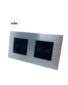 Wise Modularni prekidači – 4 tastera – aluminijumski panel srebrno - crni - PMK000104A00000