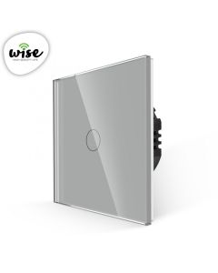 Wise Wise prekidač na dodir - 1 taster, stakleni panel sivi - PMK000188A00000