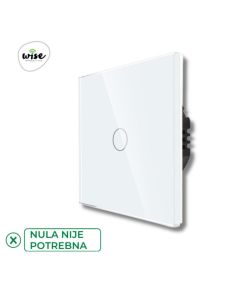 Wise Wise prekidač na dodir - 1 taster, stakleni panel beli SWP001 - PMK000039A00000