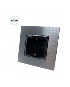 Wise Utičnica sa zaštitnim poklopcem 16a aluminijumski panel srebrno crni - PMK000110A00000