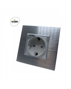 Wise Utičnica sa zaštitnim poklopcem 16a aluminijumski panel srebrni - PMK000109A00000