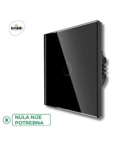 Wise Wise prekidac na dodir - 1 taster, stakleni panel crni SWP003 - PMK000041A00000