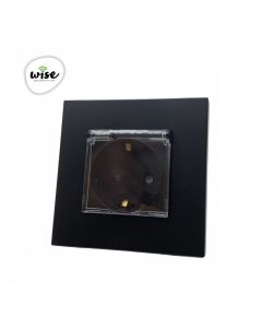 Wise Utičnica sa zaštitnim poklopcem 16A PVC mat panel crni - PMK000143A00000