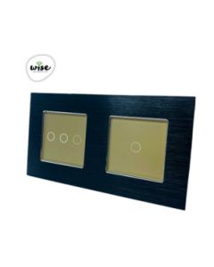 Wise Modularni prekidači – 4 tastera – aluminijumski panel crno - krem - PMK000103A00000