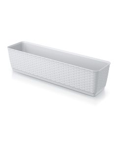 Balkonska Saksija Ratolla Case P 49X17X15Cm Bela Sa Podmetačem - PR ISR500P-S449