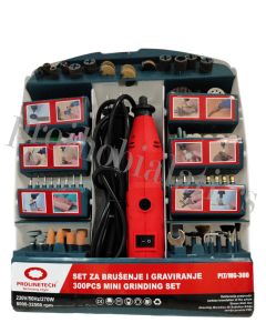 PROLINETECH Set za brušenje i graviranje + 300el PLT/MG-300
