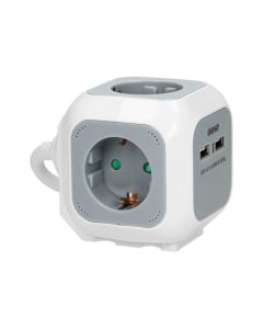 ORNO Produžni kabl sa 4 utičnice i 2xUSB 1.4m, belo/siva - ORNOR-AE-13144(GS)