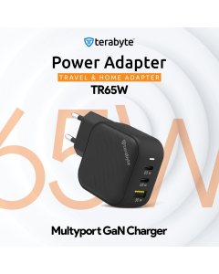 Punjač univerzalni Terabyte TR65W, GaN, PPS, PD 3.0, QC 3.0, 65W sa PD Type c kablom crni CE - 210838-1