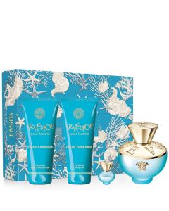 Versace Dylan Turquoise poklon set  ( EDT 100 ml + SG 100 ml + BGel 100 ml + Mini 5 ml )