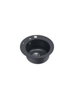 QUADRON Granitna okrugla sudopera Morgan 210 HB8301U8-BS_P2O, crna /steel - QU268