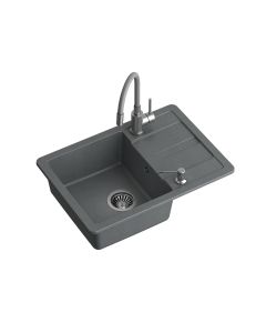QQUADRON Set sudopera Ready smart, slavina Maggie i dozator TQ6244RSSZ, siva - QU587