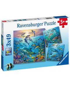 Ravensburger puzzle - Zivot u okeanu - 3x49 delova - RA05149