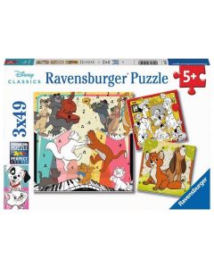 Ravensburger puzzle - Razigrane životinje - 3x49