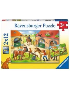 Ravensburger puzzle - Odmor na ergeli - 2x12 delova - RA05178