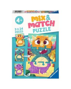 Ravensburger Mix&Match puzzle - Dinousaurus - 3x24 delova - RA05197