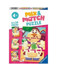 Ravensburger Mix&Match puzzle - Moji prijatelji sa farme - 3x24 delova - RA05198