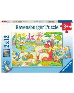 Ravensburger puzzle - Omiljeni dinosaurusi - 2x12 delova - RA05246