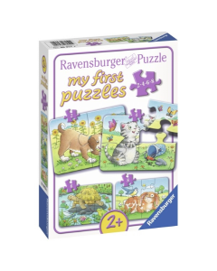 Ravensburger puzzle (slagalice) - Moje prve puzzle, 4 u 1, ljubimci - RA06951