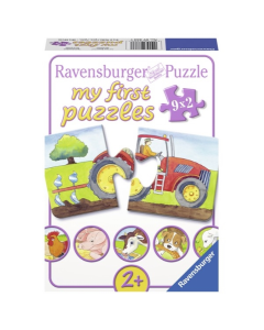 Ravensburger puzzle (slagalice) - Moje prve puzzle, 9 u 1,  Na farmi - RA07333