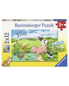 Ravensburger puzzle - Mladunci na farmi 2x12 delova - RA07582