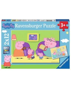 Ravensburger puzzle - Pepa prase u kući - 2x12 delova - RA07596