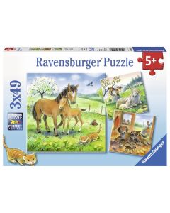 Ravensburger puzzle - Vreme je za maženje - 3x49 delova - RA08029