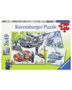 Ravensburger puzzle - Policija u akciji - 3x49 delova - RA09221