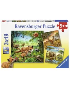 Ravensburger puzzle - Životinje u divljini - 3x49 delova - RA09330