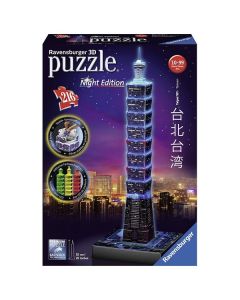 Ravensburger 3D puzzle - Finansijski centar Taipei 101 noćno izdanje - 216 delova - RA11149