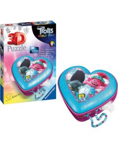 Ravensburger 3D puzzle (slagalice) - Kutija u obliku srca Trolls 54 delova - RA11232