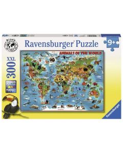 Ravensburger puzzle - Ilistrovana karta sveta- 300 delova - RA13257
