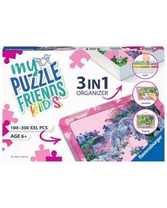 Ravensburger 3u1 organizator za dečije slagalice u roze boji- 100 do 300 delova - RA13275