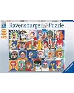 Ravensburger puzzle - Tipovi lica - 500 delova - RA16830