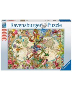 Ravensburger puzzle – Mapa sveta, flora i fauna - 3000 delova - RA17117