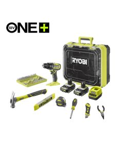 RYOBI Set alata u koferu (aku. bušilica plus ručni alat i pribor) RDD18-2C20TAH - RDD18-2C20TAH