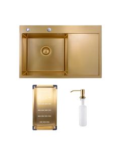 SANDONNA Inox sudopera sa dozerom i oceđivačem 78x50cm HD7850R, zlatna - 2843-1