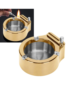 Retro Metalna pepeljara upaljac zlatna - 213587