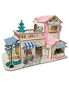 3d drvena slagalica - Romantični caffe bar