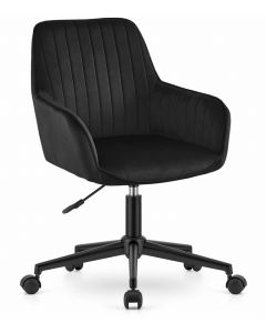 OSKAR Rotirajuća somotna fotelja roxy crna